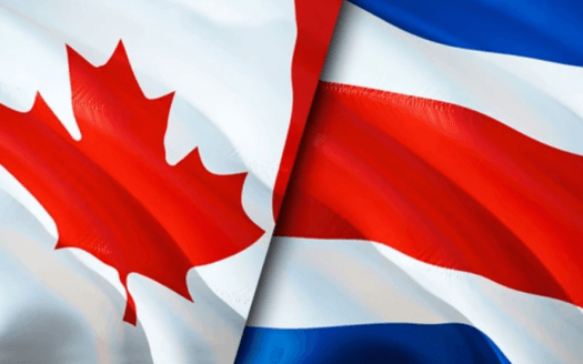 Canada and costa Rica flag