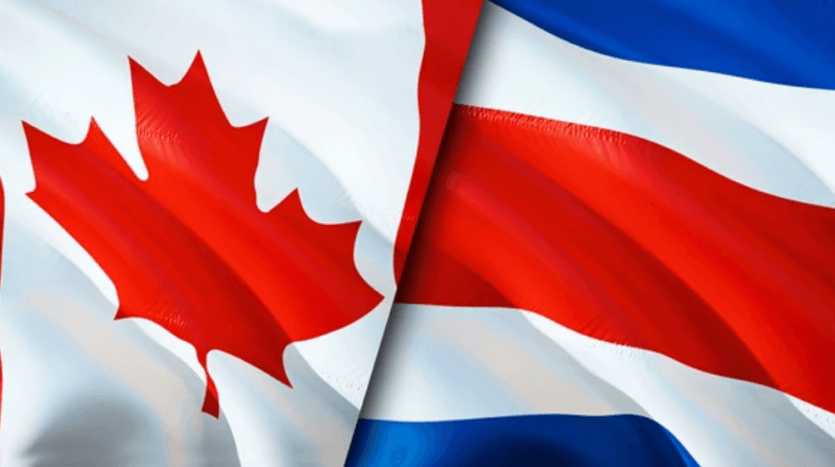 Canada and costa Rica flag