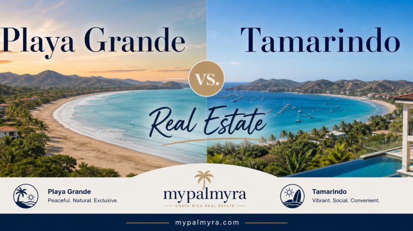 Playa Grande coastline and Tamarindo beachfront real estate